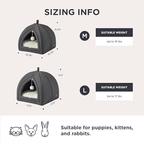 image for Bedsure Cat Beds for Indoor - 2 in 1 Cat Cave House Tent for Kittens a
