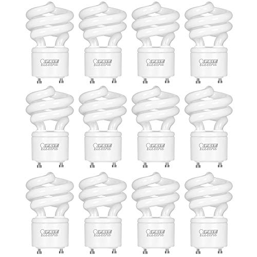 Image of Feit Electric 60W Equivalent CFL Twist Light Bulb on GU24 Base, Non-Dimmable, 900 Lumens, 10K Life Hours, 2700K Soft White, 12 Pack - BPESL13T /GU24 /12