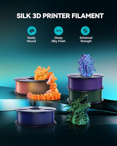 Image of SUNLU Silk Dual Color PLA Filament, Silk PLA 3D Printer Filament 1.75mm, Neatly Wound Shiny Silk 3D Printer Filament, Dimensional Accuracy + /-0.02mm, 1KG Spool (2.2lbs), Silk Dual Color (Black Green)
