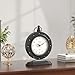 ChimeTide Vintage Table Clock, Desk and Shelf Mantel Clock, Antiques London Style Black Decor Clocks, for Farmhouse, Living Room, Bedroom, Bedside, Gift (8.8
