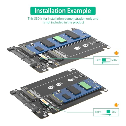 Mustpoint Caja Plástica para SSD Dual M.2 a SATA III 2.5" miniatura 7