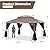 ECOTOUGE Outdoor Gazebo 10'x13', Heavy Duty Canopy Tent with Metal Corner Frame Shelves & Soft Double Roofs, Party Tent Shelter with Mosquito Netting for Patio, Deck, Backyard, Brown