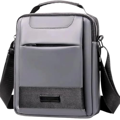 Bolsa De Ombro Impermeável Transversal Shoulder Bag Unissex Necessaire Tiracolo Pochete Espaçosa Emborrachado Bolsos Divisões Dynamart Unissex 5 Compartimentos Alça Regulável (Cinza)