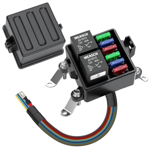 Bloc relais 4 broches 40A précâblé avec boîte de fusibles 12V étanche pour auto et camion