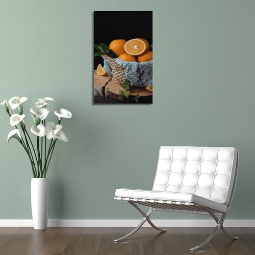 Affiche murale corbeille d'oranges 40x60cm suspendue