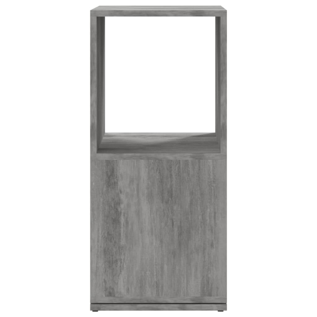 Armoire Rotative Gris Béton 34,5x34,5x75,5 cm Bibliothèque Tournante 360 Degrés Étagère de Rangement Gain de Place en Bois d'Ingénierie Petit Meuble Colonne Pivotant pour Salon et Bureau