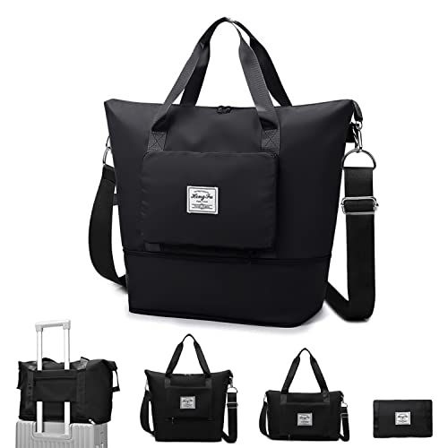 Travel Duffel Tote Bag,Travel Weekender Overnight Bags Women Carry On Bag Totes for Airplanes,Sports Gym Duffle with Trolley Sleeve