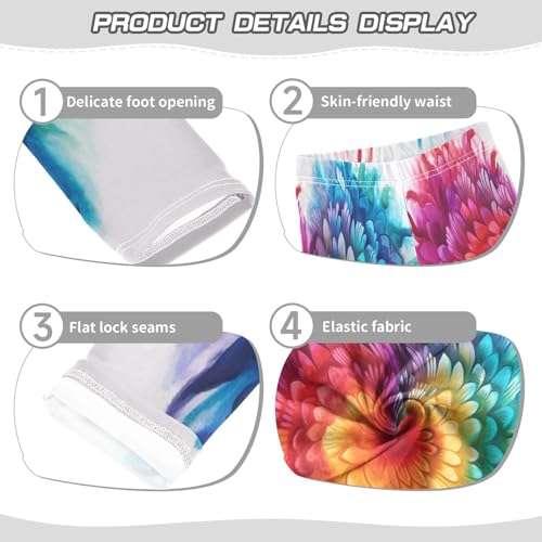 Bolaz Toddler Girls Leggings Printed Yoga Pants Leggings Purple Yellow Blue Heart for Kids3