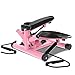 AWJ Dual-Übung Stepper Aerobic-Stepper Fitness Step Stepper Maschine Mit Trainingsbänder Für Anfänger Stepper Übung Stair Up-Down Stepper,rosa