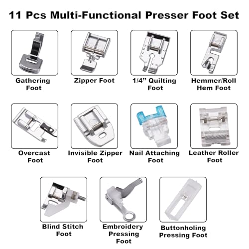 Kit de 11 Piezas de Prensatelas Multiusos para Máquina de Coser miniatura 3
