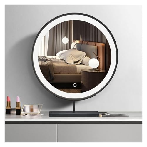 Miroir de maquillage de bureau HD avec éclairage LED ajustable