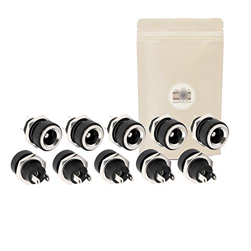 Adaptout X10 Mini Prise 12 Volt Femelle Connecteur 5.5mm x 2.1mm Alimentation Fiche à Souder 12V Marque Française