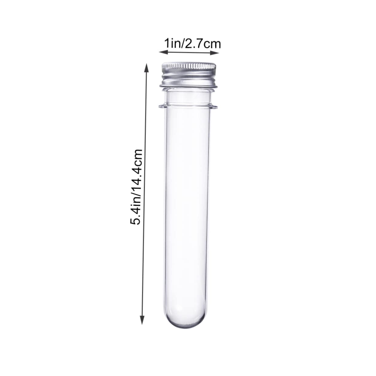 KICHOUSE 40ml Test Tube Bottle Lids Bath Salt Tubes Plastic Test Storage Portable Scientific Containers