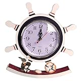 HAKIDZEL Orologio da Tavolo e Design Creativo a Forma di Timone in Legno Costiero Quadrante Trasparente per Decorazione Soggiorno e