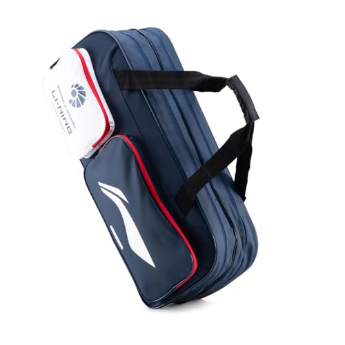 Image of Li-Ning ABDU443-4 Monarch Badminton Racket Kit Bag, Navy - Spacious Compartment Racket Bag for Players, Lightweight & Durable Sports Gear Storage