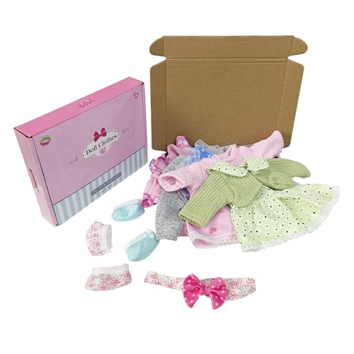image for JING SHOW BUSSINESS 6 Sets Baby Girl Doll Clothes Dress for 10-12 Inch