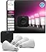Philips Hue Starter Kit: Bridge Pro + 4 A19 E26 Smart Bulbs, White & Color Ambiance, Dimmable, Smart Light Hub, Works with Apple Home, Alexa, Google, Samsung SmartThings