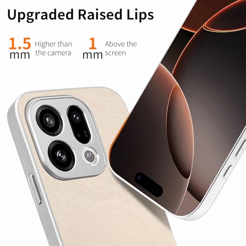 Image of for Oppo Find X9 5G Magnetic Case Butterfly Bow Pattern PU Leather + TPU + PC Shockproof Phone Cover - Beige
