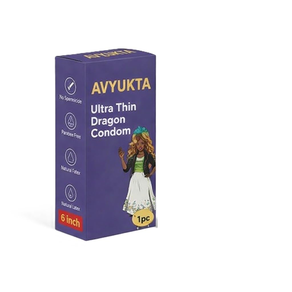 Ultra Thin Dragon Condom | 6 Inch | Natural Latex | Paraben Free | 1 Pc Lubricated | No Spermicide |