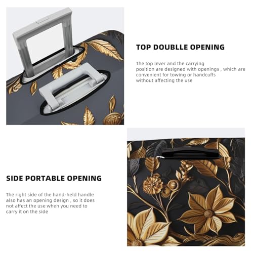 Luggage Cover Travel Suitcase Cover Elastic Suitcase Protector Cover Golden Engraved Tree Luggages Protector Anti-Scratch Luggages Decorative Cover for Adult (18-32 inch)4