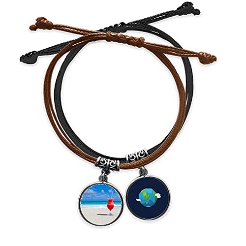 Pulsera de sandía con cuerda de playa ocean sand y cuero natural
