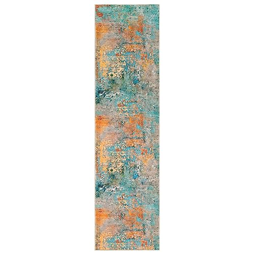 Lahome Modern Abstract Rug - 2x8 Colorful Hallway Runner Rug, Non Skid Washable, Bathroom Carpet, Indoor Floor Entryway Runner for Living Dining Bedroom Kitchen