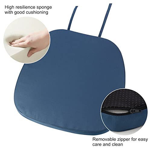 Gueglsa Outdoor Waterproof Seat Cushions 14X14 Inch, Non Slip Metal Chair Pad With Ties, U Shaped Metal Chair Cushion For Kitchen Dining Patio Chair, Set Of 2, Blue #TOP4