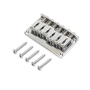 For guitars such as non-tremolo Strats that have through-body string mounting Saddles and baseplate are brass Saddle intonation is individually adjustable; use a 1.5mm allen wrench for saddle height adjustment String spread is 2-1/16" (52.39mm) Mount...