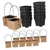 WEKADRIN 12 Juegos Mini Macetas Suculentas Impermeables con Bolsas Kraft para Decoración Hogar y Detalles de Boda Macetas Plásticas Ligeras para Plantas Pequeñas de Interior y Mesas