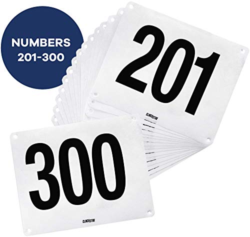 Clinch Star - Babero de Repuesto para Carreras, Eventos y Eventos (números Grandes, Resistente al desgarro y al Agua, 15,2 x 19 cm)