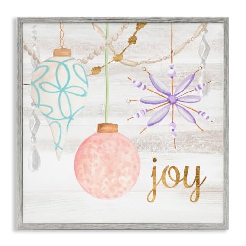 'Hanging Holiday Ornaments Festive Joy Glam'| Framed Giclee Art