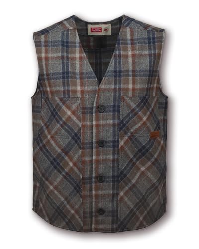 Image of Stormy Kromer The Button Vest, 100% Virgin Wool, 5 Pockets, 4-Button Front, Unlined, Vintage Look, Cut and Sewn in the USA