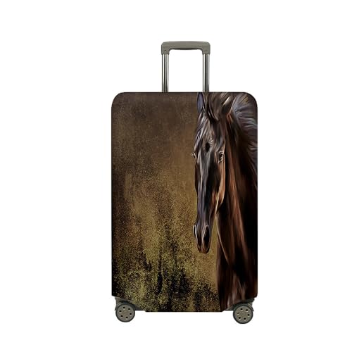 Stampa 3D Elastica Proteggi Valigia Suitcase Luggage Cover Lavabile Coperchio di Protezione Antipolvere Copertura Viaggio Bagagli Coprire cavallo marrone 5S 18-20 pollici