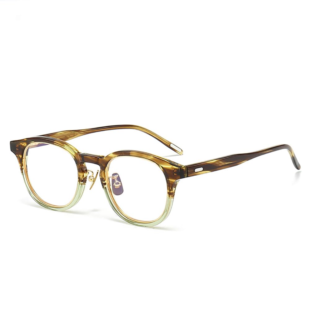 HQMGLASSES Gafas de Sol fotocromáticas, Montura Ovalada de Acetato Vintage, Bloqueo de luz Azul, Lector de computadora, Gafas de Lectura antideslumbrantes para Hombres y Mujeres,Light Brown,1.0 x