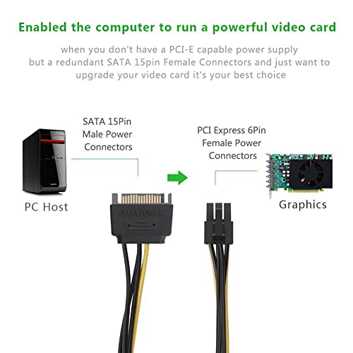 Image of PremiumAV SATA 15-Pin to 6-Pin PCIe Power Cable