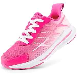 DREAM PAIRS Boys Girls Shoes Kids Tennis Athletic Running Footwear Lace Up Walking DuraPlay Breathable Lightweight Sneakers for Little/Big Kid 13 Little Kid Hot Pink