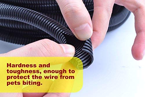 30 ft Dog Cat Cord Protector Cable Protect Electric Wires Covers Long Split Wire Loom Tubing Prevent Chewing for Dog Cat Puppy Pet Rabbit (Ordinary Cord)