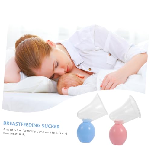 Extractor de leche manual portátil 2 piezas rosa y azul miniatura 3