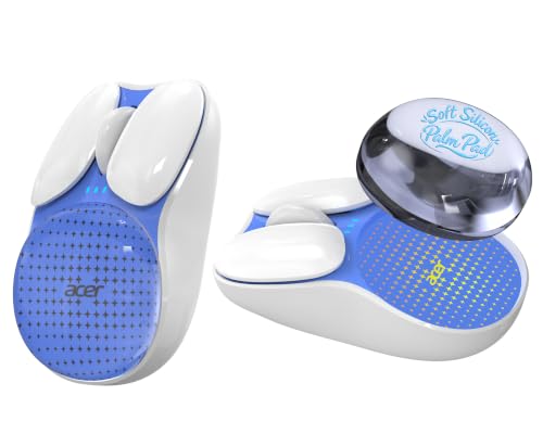 Image of Acer ErgoSoft Wireless Mouse | 2.4GHz + Dual Bluetooth 5.0 | Detachable Silicone Palm Rest & Clear Cover | 3-Level 1600 DPI | 7-Color Breathing Light | Rechargeable 400mAh Battery