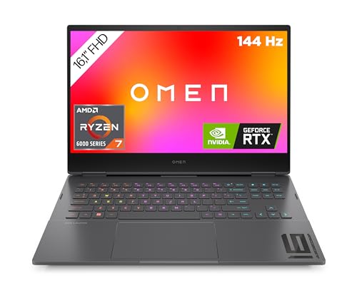 OMEN Gaming Laptop | 16,1" FHD IPS 144Hz Display | AMD Ryzen 7 6800H | 16 GB DDR5 RAM | 512 GB SSD | NVIDIA GeForce RTX 3070Ti | Windows 11 |4-Zonen QWERTZ Tastatur mit RGB Beleuchtung |Mica Silver