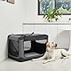 Amazon Basics Tragbarer, faltbarer Reisezwinger mit weichen Seiten und 4 Türen, Größe L, für Katzen, Hunde, Hasen und andere Kleintiere, Grau, L 91 x B 61 x H 61 cm