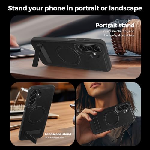 Image of Lunivop for Samsung Galaxy A17 5G Phone Case 6.7 inch PU Leather Black