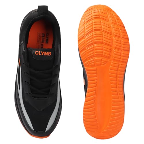 Image of CLYMB Men's Dhamm Black Running Sports Shoe Perfect for Office Walking Jogging