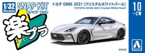 Aoshima Toyota GR86 2021 (Crystal White Pearl) 1:32 Scale Snap Kit miniatura 4