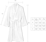 LIVINGbasics Peignoir unisexe - 100% Terry coton doux peluche Kimono Robe, blanc, taille
