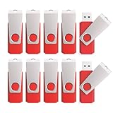 TOPESEL 10 Pack 16GB Bulk USB 2.0 Flash Drives Memory Stick Fold Storage Thumb Drive JumpDrive (16gig, 10 PCS, Red)
