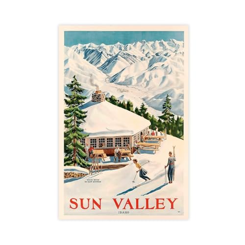 Sun Valley Idaho Mount Baldy Vintage Ski Poster 20x30in