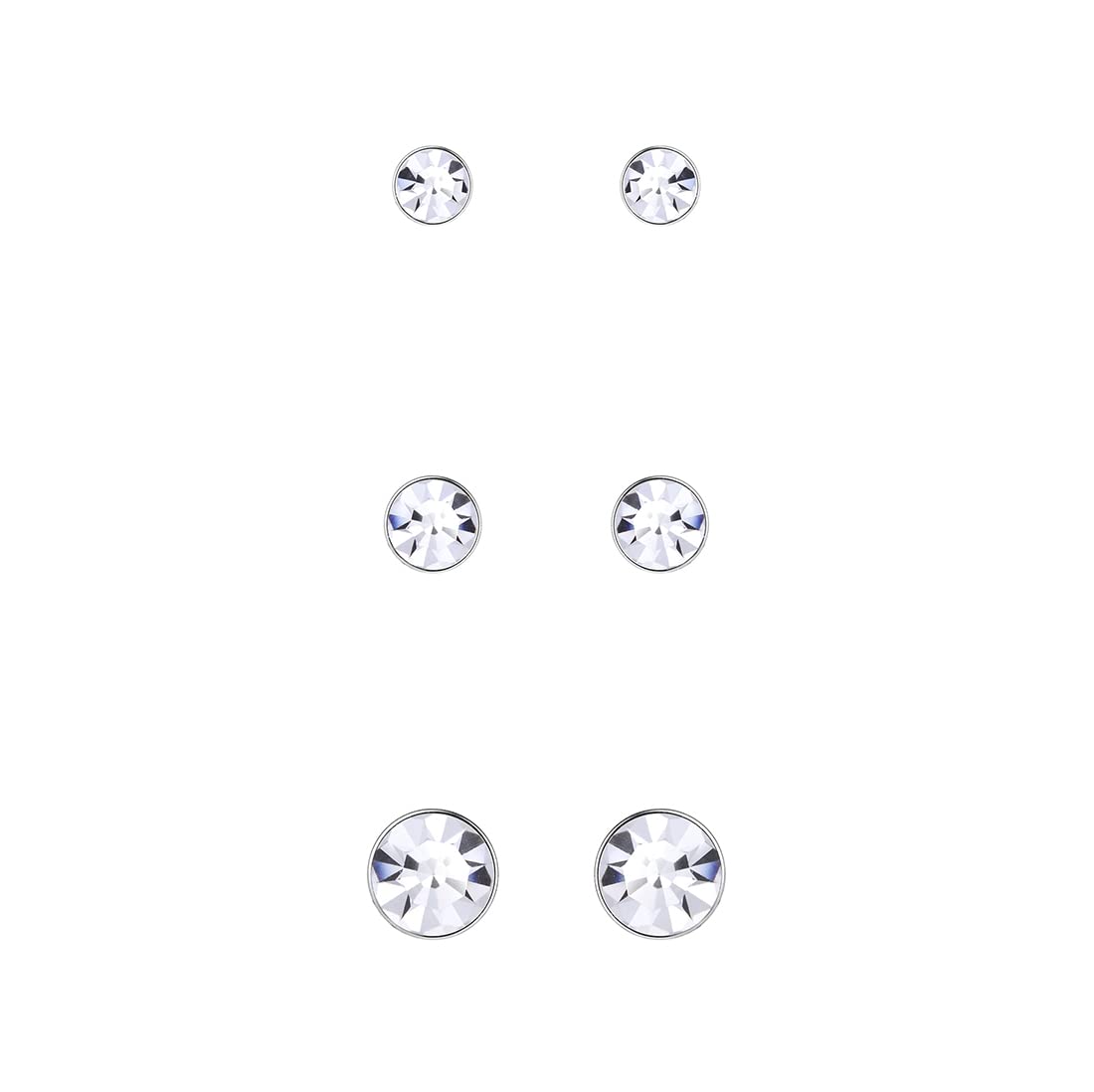 925 Sterling Crystal Stud Earrings for Anniversary Wife