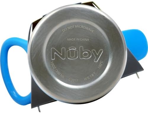 Nuby Thirsty Kids No Spill Flip-It Reflex Stainless Steel Travel Cup or Water Bottle - 10 Oz - 18+ Months - Blue - Back to School Essentials - Image 14