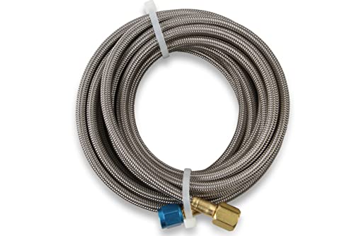 NOS 15295NOS Stainless Steel 14' Braided Hose with -4AN Blue Fittings